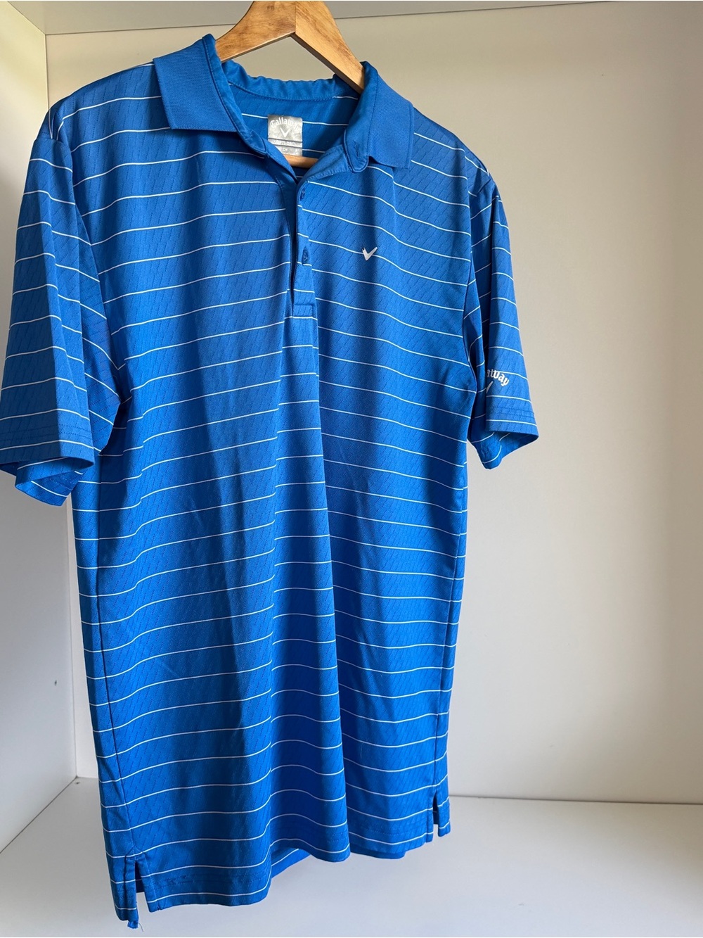 Callaway Men’s Royal Blue Striped Performance Polo - Small